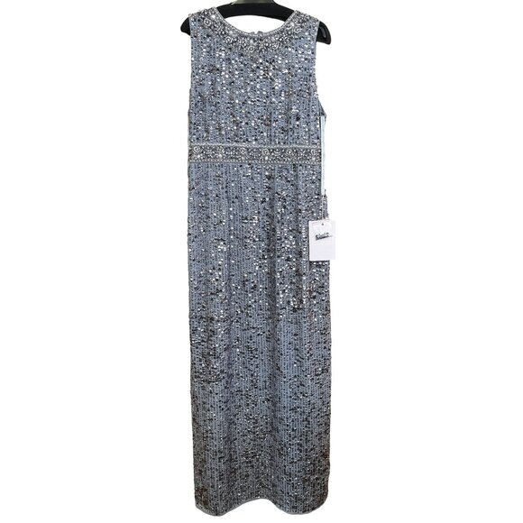 Mac Duggal Size 6 Sequin Column Blue Dress NWT - Picture 3 of 6